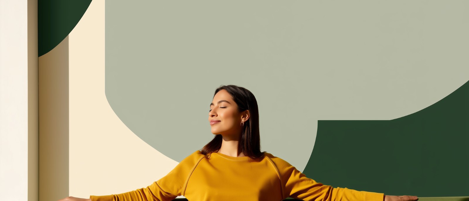 A woman resting with her eyes closed